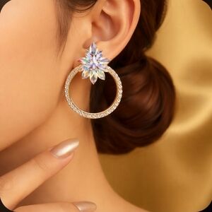 Rhinestone Hoop Earrings